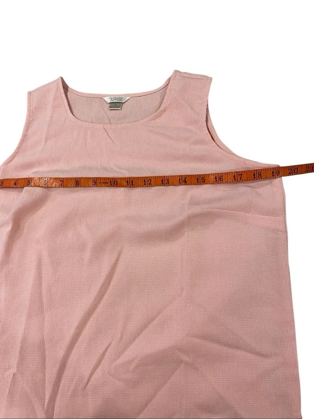 Christopher & Banks Pink Sleeveless Blouse Scoop Neck Side Slit Career Casual